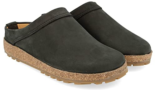 HAFLINGER Malmö Eleganter Clog aus Leder mit Gummisohle und Kork Latex Fußbett