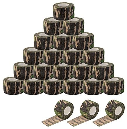 EZ Tattoo Grip Tape - 24 Stück (2.5cm x 4.5m) Selbstklebende Bandage für die Schwellung von Handgelenk und Knöchelverstauchung, Einweg-Rolle Tattoo Grip Tube Tape für Tattoo-Maschine (Camo)