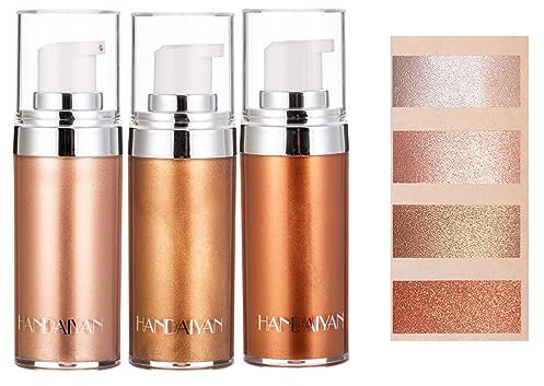 Highlighter Creme, Flüssiger Bronzer Highlighter Körper, Body Luminizer, Flüssiges Schimmer Makeup für Gesicht Körper Bein, Leuchtendes Make-up Shimmer Body Cream, 20ml (01)