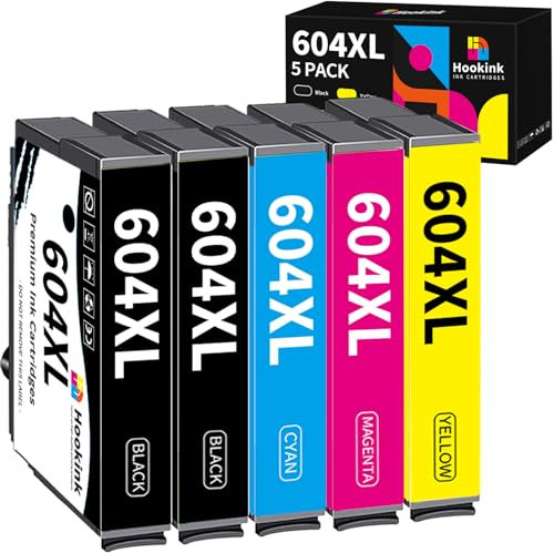 604XL Patronen Kompatibel mit Epson 604 XL Multipack Druckerpatronen für Epson Expression Home XP-2200 XP-2205 XP-3200 XP-3205 XP-4200 XP-4205 Workforce WF-2910 WF-2930 WF-2935 (5-Pack)
