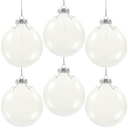 BESPORTBLE 6 Stück Klar Weihnachtskugeln Befüllbar DIY Christbaumkugeln Aus Plastik Zur Dekoration Acrylkugeln zum Befüllen Durchsichtige Christbaumkugeln 10CM