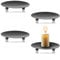YoHyien 4 Pcs Pillar Candle Holders 3.5 in, Candle Plates for Pillar Candles, Metal Candle Dish, Retro Candle Holder Tray for Christmas, Home Party, Wedding Decoration, and Dinner (Black)