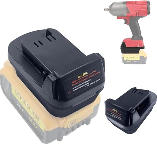 DL18ML Battery Adapter for Dewalt to for Milwaukee 18V 20V Battery Adaptor, Battery Adapter Converter for Dewalt 18V Li-ion Batteries to Milwaukee M18 18V Power Tool(No Battery)