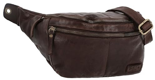 Gusti Gürteltasche Leder - Freya Damen und Herren Bauchtasche Hüfttasche Festivaltasche Tasche Handtasche Braun Leder