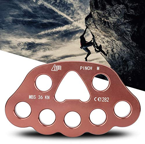 Verdant Touch Placa de aparejo de pernos de escalada, placa de aparejo de patas al aire libre, 8 agujeros para escalada en roca, conector de punto de anclaje múltiple, engranaje de perno de escalada
