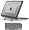 MOSISO Compatible with MacBook Air 15 inch Case 2025 2024 2023 M4 M3 M2, Hard Cover for MacBook Air Case A3241 A3114 A2941 Honeycomb Shockproof TPU Bumper Fold Kickstand&Keyboard Skin, Black