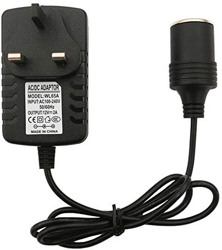 YIBEWANL Car Plug Adapter 2A 240V AC Mains to 12V DC Adapter Car Converter Cigarette Lighter Socket to UK Plug AC to DC Household Cigarette Lighter (Maximum power 24W)
