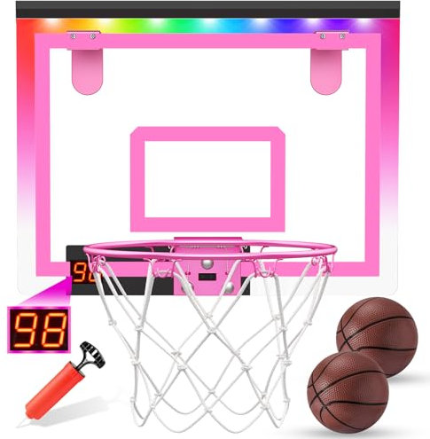 HappyGoLucky Basketballkorb Indoor, Mädchen Geschenke 3-12 Jahre Spielzeug ab 3-12 Jahre Mädchen Geschenk Mädchen 3-12 Jahre Mini Basketballkorb Kinder