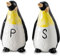 dgudgu Keramik-Pinguin Salz- und Pfefferstreuer-Set, Weiß/Opulenter Garten, 2er Pack