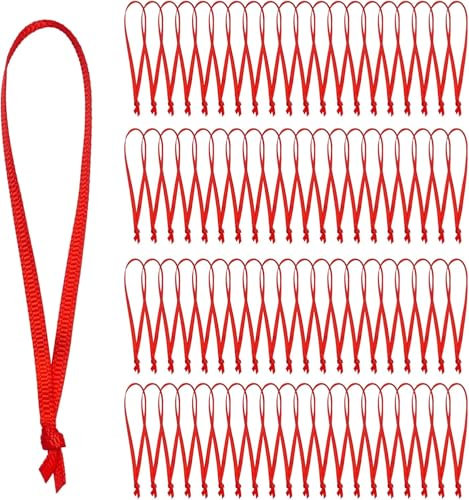 100 Pièces Cintres d'Ornements de Noël, Ficelle pour Boule de Noël Crochet pour Boules Noël, Cintres pour Ornements de Noël Cordes, Rouge Ficelle de Noël pour Arbre de Noël Fournitures de Fête