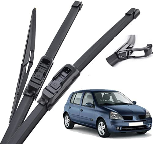 DWDUI Windschutzscheibe Scheibenwischerblätter Auto Vorne Hinten Scheibenwischer Für R&enault Für Clio 2 1998 1999 2000 2001 2002 2003 2004 2005