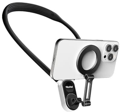 Rollei Magnetische Nackenhalterung I für Smartphones & Actioncams | Starke Magnetkraft für sicheren Halt | Ergonomisches Design für POV-Aufnahmen | Flexibel & langlebig