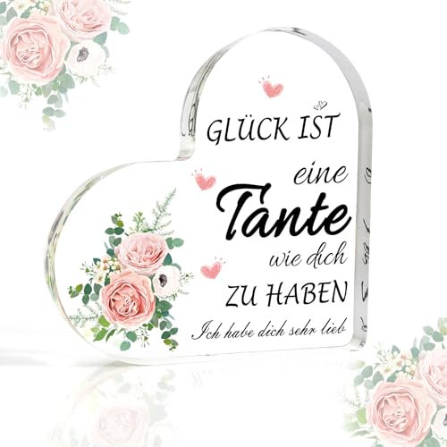 Tante Geschenk Tante Geschenk Für Tante Geschenke Weihnachten Beste Tante Geschenk Herzförmiges Acrylplakette Weihnachts geschenk Tante Von Nichte Geschenke Für Tante Geburtstagsgeschenk Für Tante