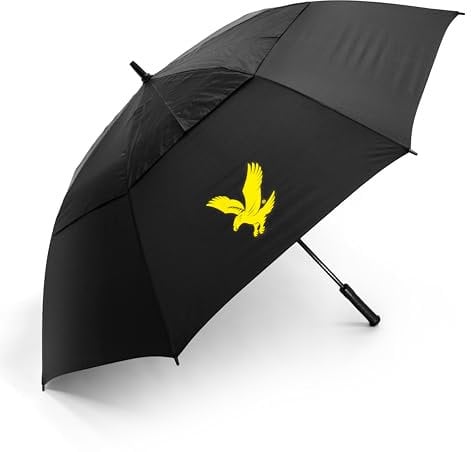 Lyle & Scott 62-Inch Golf Umbrella - Dual Canopy Design, Windproof Umbrella with Lightweight Fibreglass Shaft, Double Canopy Golf Umbrella, Protective Cover - Essential Golf Accessories