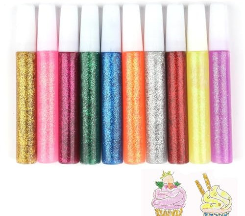 10 Stück Glitzerkleber, Glitter Glue Original, Glitzer Kleber Stifte, Verwendet Für Produktion, Dekoration Und Kreatives Design DIY-Kunst- Und Handwerks-Glitzerstifte