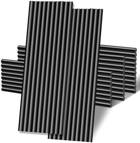 Einfa Black Hot Glue Sticks - 48 Pack Glue Gun Sticks 7mm x 200mm - Adhesive Hot Melt Glue Sticks - 7mm Glue Sticks for DIY Crafts Repairs - Black Glue Sticks for Glue Gun