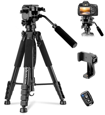 Treppiede per fotocamera da 190,5 cm, resistente treppiede per fotocamera con supporto per telefono e borsa da viaggio, compatibile con videocamera, DSLR, cannocchiali da vista, videocamera, GoPro