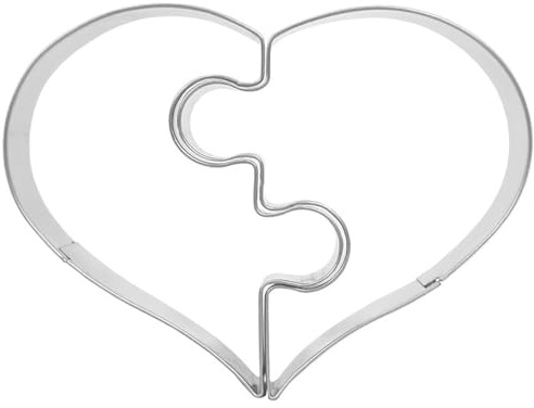 Montesy Herz-Keksformen, kreative Liebe, Hochzeit, Puzzle-Formen-Set, Edelstahl, Kekse, Backstempel, Kuchendekorationswerkzeug