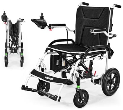 VEVOR Rollstuhl Elektrisch Faltbar, 19 km Reichweite, medizinischer Roller bis 100 kg Tragkraft, Elektrorollstuhl mit 30,5 cm Reifen, für Senioren und Behinderte, Leicht zu transportieren