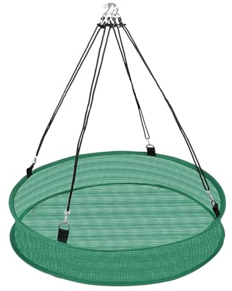 Large 24 Inch Bird Seed Catcher Tray - 2 Pack Adjustable Hanging Hoop & Platform, Durable Polyester Ground Protector for Under Hanging Bird Feeders, Garden Lawn (2, Green)