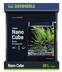 Dennerle Nano Cube Basic, 20 Liter - Mini-Aquarium Set | 25 x 25 x 30 cm, abgerundete Ecken, für Nano-Aquaristik und kleine Aquarien