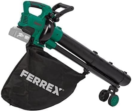 Ferrex 40V Akku-Laubsauger & Laubbläser mit Fangsack – 3-in-1 Blasen, Saugen & Zerkleinern – Ohne Akku & Ladegerä