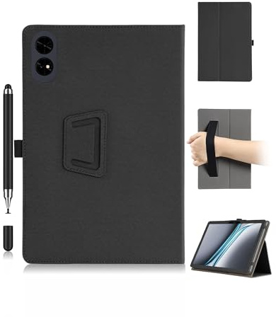 OAZSWGG Hülle für TABWEE T60 Tablet 12.2 Zoll mit Stylus-Stift, Schwarze stoßfeste Standhülle mit Soft-Touch-Oberfläche und Handschlaufe, für die Handhabung und zum Fernsehen