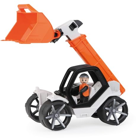 Lena TRUXX² Teleskoplader mit Schaufel - LKW Spielzeug mit 2-stufigem Hebearm (bis 34 cm ausziehbar), gummierten Reifen & Spielfigur, Radlader für Kinder ab 2 Jahren
