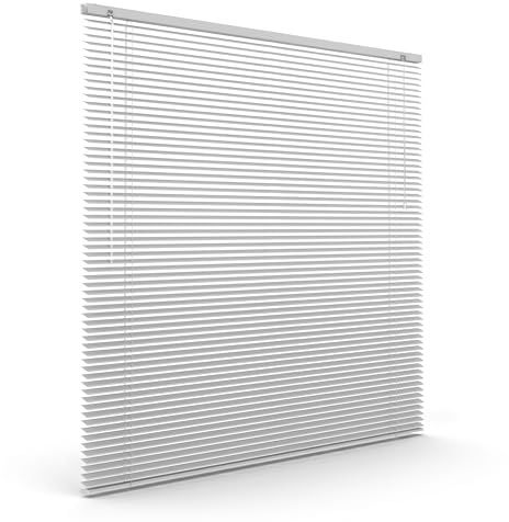 Victoria M. L-Lamellen Alujalousie, 75 x 200 cm, Silber matt