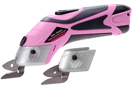 Pink Power Taglierina elettrica per forbici in tessuto per artigianato, cucito, cartone, moquette e scrapbooking - Heavy Duty professionale cesoie tagliente - Forbici elettriche senza fili automatiche