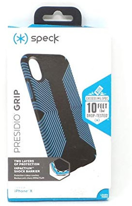 Speck Presidio Grip Case Apple iPhone X, XS Protective Cover Black/Neptune Blue