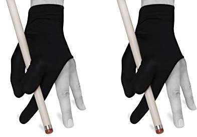 Quality gloves Billard passt für beide Hände, Einheitsgröße, wählen Sie Ihre Farbe (Schwarz, 2 Stück)