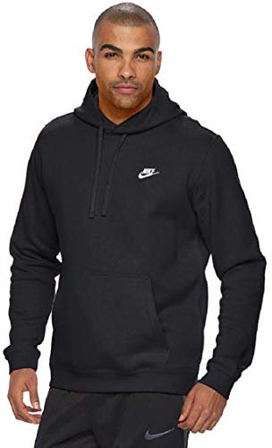 Nike Sportswear Herren Pullover Club Hoodie, Schwarz (Schwarz/Schwarz/Weiß), XL