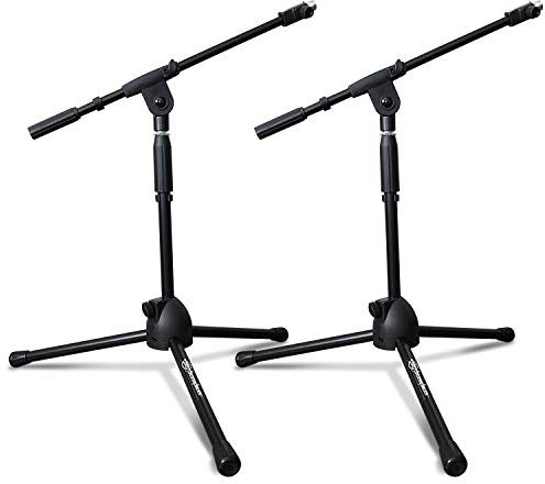 AxcessAbles MS-101L Mikrofonständer mit Galgen, flach, 2 Stück