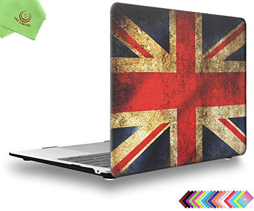 UESWILL Compatible with 2021 2020 2019 2018 MacBook Air 13 inch M1 with Retina Display Touch ID USB-C Model A2337 M1 A2179 A1932, Pattern Design Laptop Hard Shell Case Cover, UK Flag
