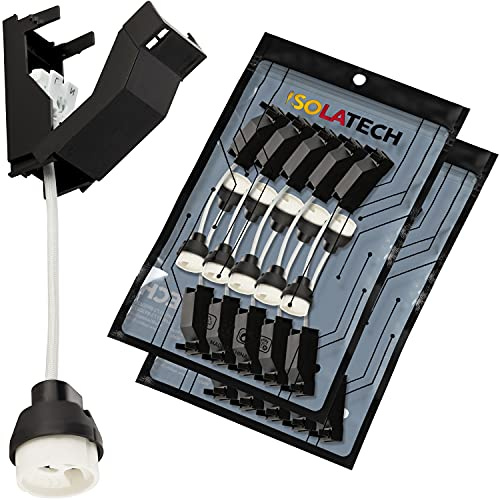 ISOLATECH 20 Douilles GU10 Céramique Avec Boîte De Connexion VDE RoHS | Céramique Anti-Feu, Pour LED Et Halogène Jusqu'À 250V/2A Et 100W, Câble 0,75mm², Connecteur Rapide VDE