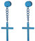 JewelryWe Kreuz Ohrstecker Tunnel Ohrringe: Herren Damen Edelstahl Fake Ohr Plugs Ohrstecker Ohrhänger Ohrpiercings mit Baumelnde Kruzifix Kreuz Kette Anhänger Schraube Helix Tragus Piercings Blau