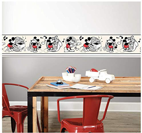 RoomMates Vintage Disney Mickey Mouse Peel and Stick Wallpaper Border