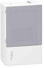Coffret saillie 1 rangée de 4 modules 198X124X95.5mm avec porte fumé translucide et bornier terre MINIPRAGMA SCHNEIDER MIP11104T