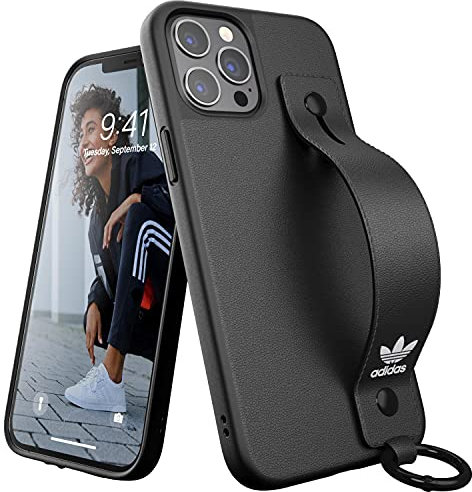 adidas Case Designed for iPhone 12 Pro Max 6.7, Hand Strap, Drop Tested Cases, Shockproof Raised Edges, Original Case, Black
