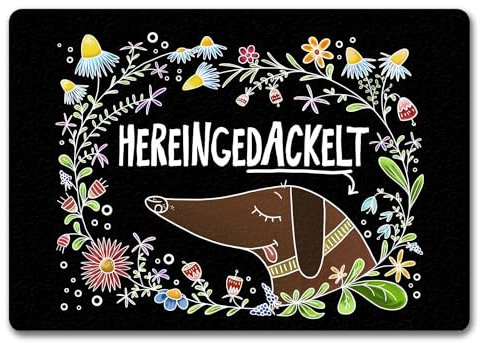 trendaffe Hereingedackelt Fußmatte randlos mit Hund Motiv