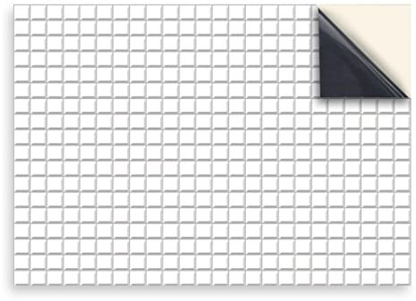 Stick & Go Repositionable Self Adhesive Dolls House Wallpaper 1:12 Scale (1 Sheet) - White Square Tiles - No. 74