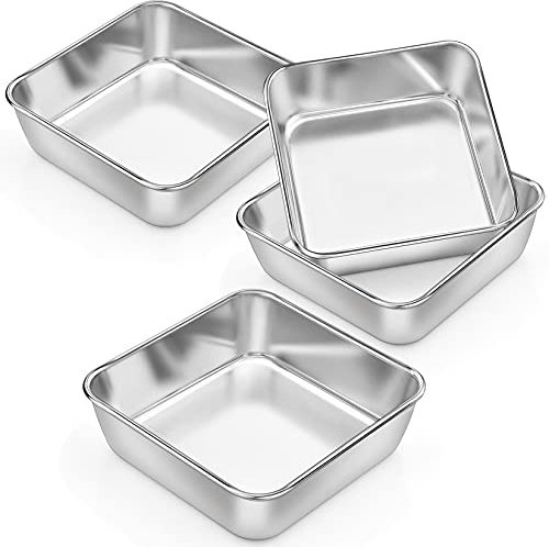 P&P CHEF 6-inch Square Cake Tin Pan Set (4)