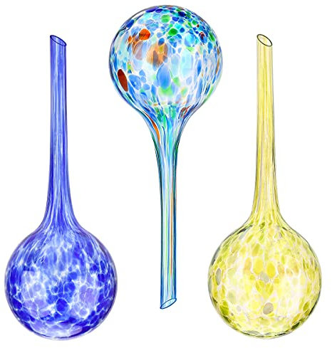 AIMMIE Watering Globes Plant Glass Bulbs Decorative Aqua Water Globes Plant Waterer Self-Watering Device Holiday Watering System Garden Pot Waterers Indoor and Outdoor (15 x 6cm 3 pcs)