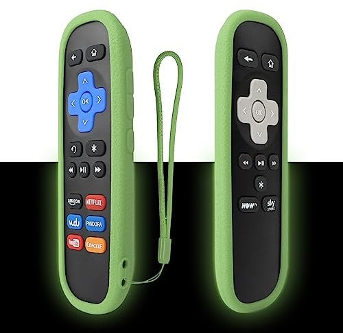 YiBiChin Silicone Protective Case for NOW TV Smart Box Remote Control, for TCL Roku 3600R / RC280 TV Remote Control, Skin-Friendly, Shockproof and Non-Slip Remote Cover -Glow in Dark Green