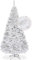 GYMAX Weihnachtsbaum künstlich 180 cm, Christbaum mit 650 dichten PVC-Spitzen, Kunstbaum Tannenbaum mit Metallständer, für Zuhause, Geschäft & Büro, Weiß