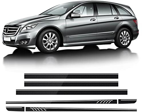 Seitenschweller Aufkleber Auto Seitenschweller Aufkleber Motorhaube Dach Heck Streifen Aufkleber,für Mercedes Benz R Klasse W251 R300 R320 R350 R500 R63 AMG