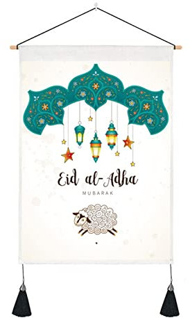 ERZU Muslimischer Ramadan-Wandteppich | Wanddekorationen Hangings Tapisserie – Ramadan Kareem Home Party Wanddekoration