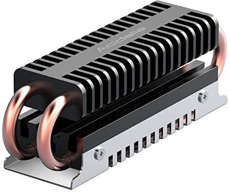 Acidalie M.2 SSD heatsink with Double Layer Aluminum and 4 Copper Heat Pipes Cooler for M.2 SSD 2280[Black]