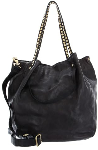 Campomaggi Leder Shopper Umhängetasche Large Shopping Bag Grigio anthrazit